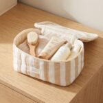 Neceser de Algodón Vanity Beige con rayas anchas - Imagen 2