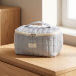 Neceser de Algodón Vanity Azul Liso