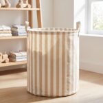 Cesta de almacenaje rayas beige