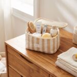 Neceser de Algodón Vanity Beige con rayas anchas - Imagen 3