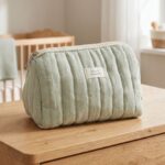 Neceser de Algodón Verde Liso pequeño