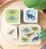 Set de 4 cajitas para alimentos Dinosaurios - A little Lovely Company - Imagen 2