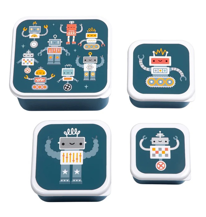 imgi_121_SBSERO86-LR-1-Lunch-_-snack-box-set-Robots Set de 4 cajitas para alimentos Robots - A little Lovely Company - Imagen 1