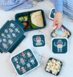 Set de 4 cajitas para alimentos Robots - A little Lovely Company - Imagen 2