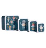 Set de 4 cajitas para alimentos Robots - A little Lovely Company - Imagen 4