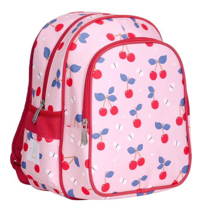 imgi_132_BPCHPI82-LR-2-Backpack-Cherries Mochila infantil con bolsillo térmico cerezas - A Little Lovely Company - Imagen 1
