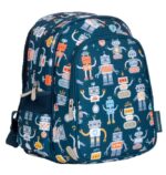 Mochila infantil  con bolsillo térmico robots - A Little Lovely Company