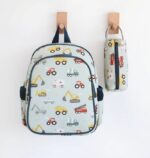Mochila infantil  con bolsillo térmico vehículos- A Little Lovely Company - Imagen 2