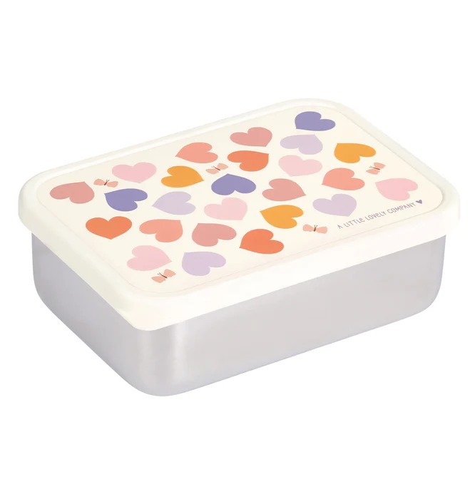 imgi_92_LBSSHE57-LR-2-Stainless-steel-lunch-box-Hearts Fiambrera para alimentos acero corazón - A little Lovely Company - Imagen 1