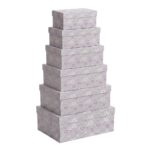 Pack de 6 Cajas de Cartón para Almacenaje Flores Lila