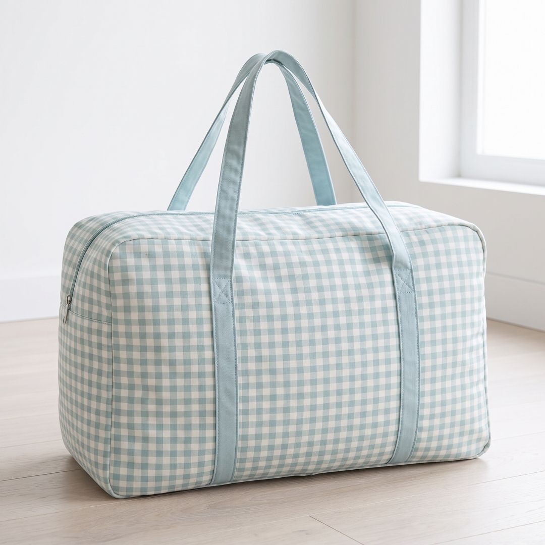 11 Bolsa maternal XL Vichy Verde Agua - Imagen 1