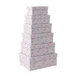 Pack de 6 Cajas de Cartón para Almacenaje Unicornios Rosado