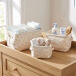 Pack de 3 cestas de almacenaje Blanco con flores - Imagen 2