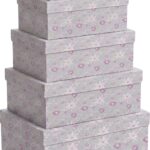 Pack de 6 Cajas de Cartón para Almacenaje Flores Lila - Imagen 6