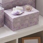 Pack de 6 Cajas de Cartón para Almacenaje Flores Lila - Imagen 4