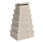 Pack de 6 Cajas de Cartón para Almacenaje Flores Verde