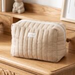 Neceser de Algodón Beige con topos blancos - Imagen 2