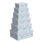 Pack de 6 Cajas de Cartón para Almacenaje Butterflies Rosa