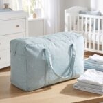 Bolsa maternal XL con flores Verde Agua - Imagen 2