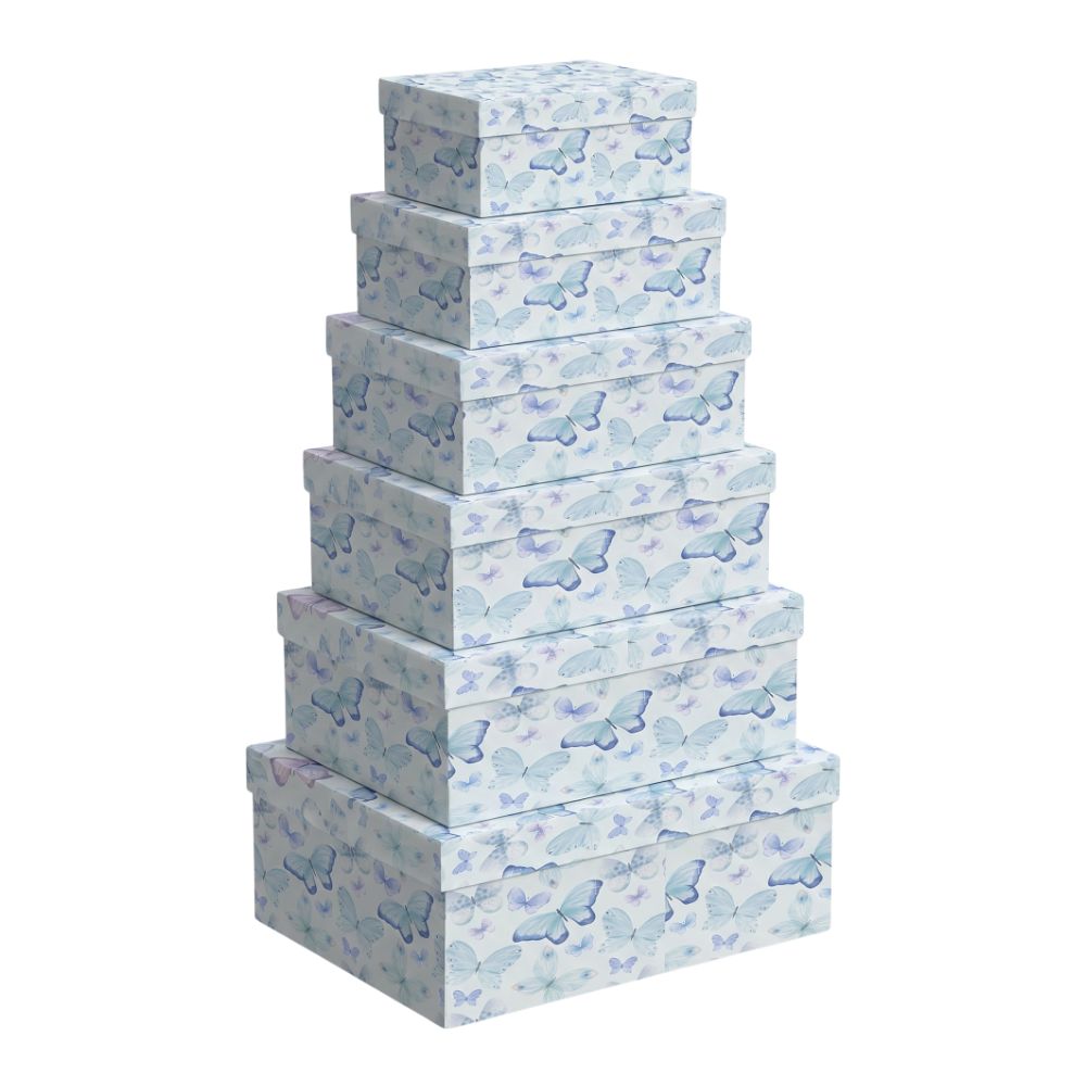 7 Pack de 6 Cajas de Cartón para Almacenaje Butterflies Rosa - Imagen 1