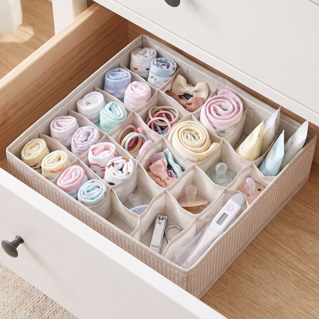 Diseño sin título (12) Organizador con 24 departamentos vichy beige - Imagen 1