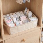 Organizador con 12 departamentos Beige con topos blancos - Imagen 3