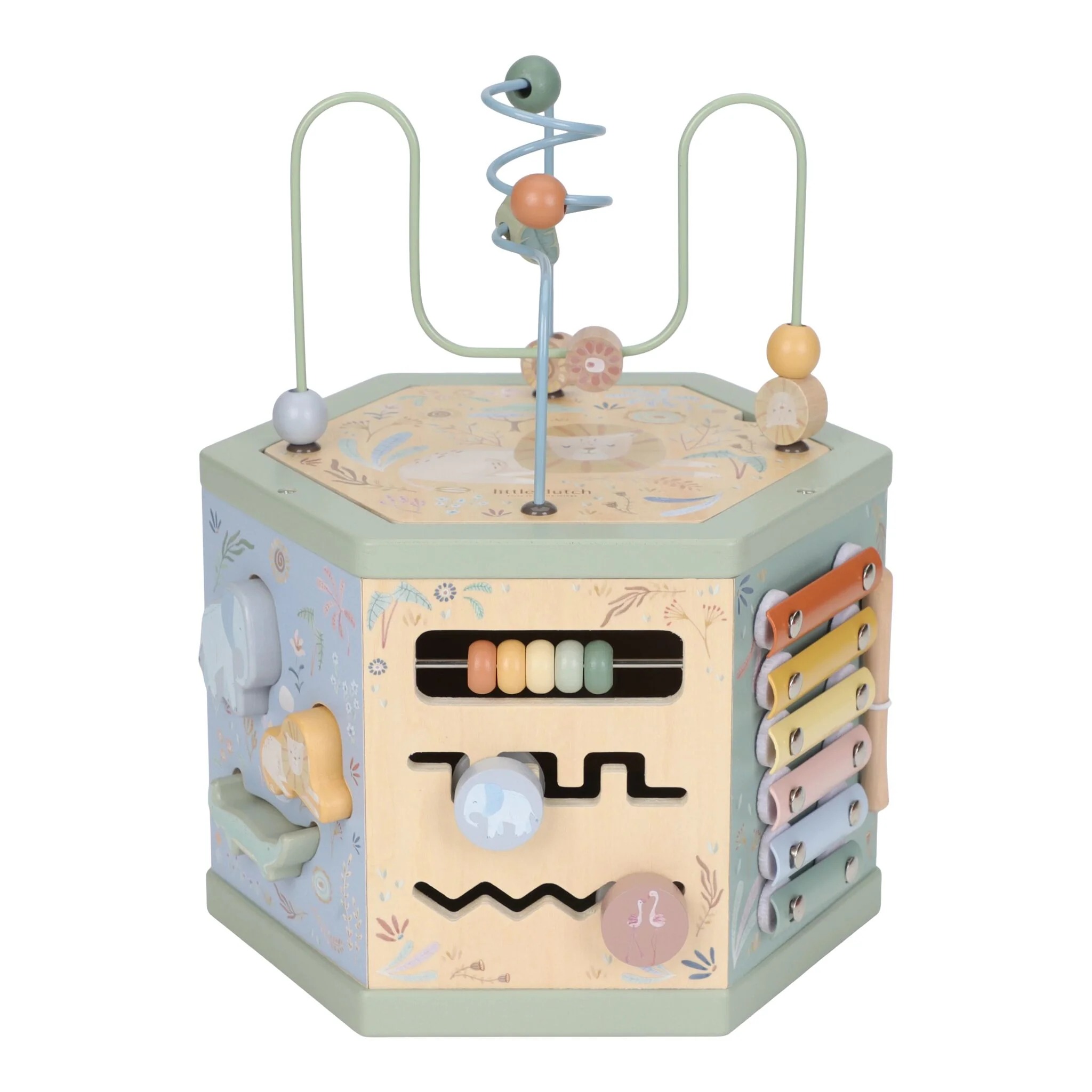 imgi_6_0034846_wooden-activity-cube-green-ld7431-product-2-shopify-square Cubo de actividades safari friends-Little Dutch - Imagen 1