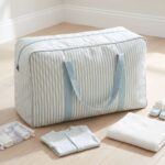 Bolsa maternal XL con rayas Verde Agua