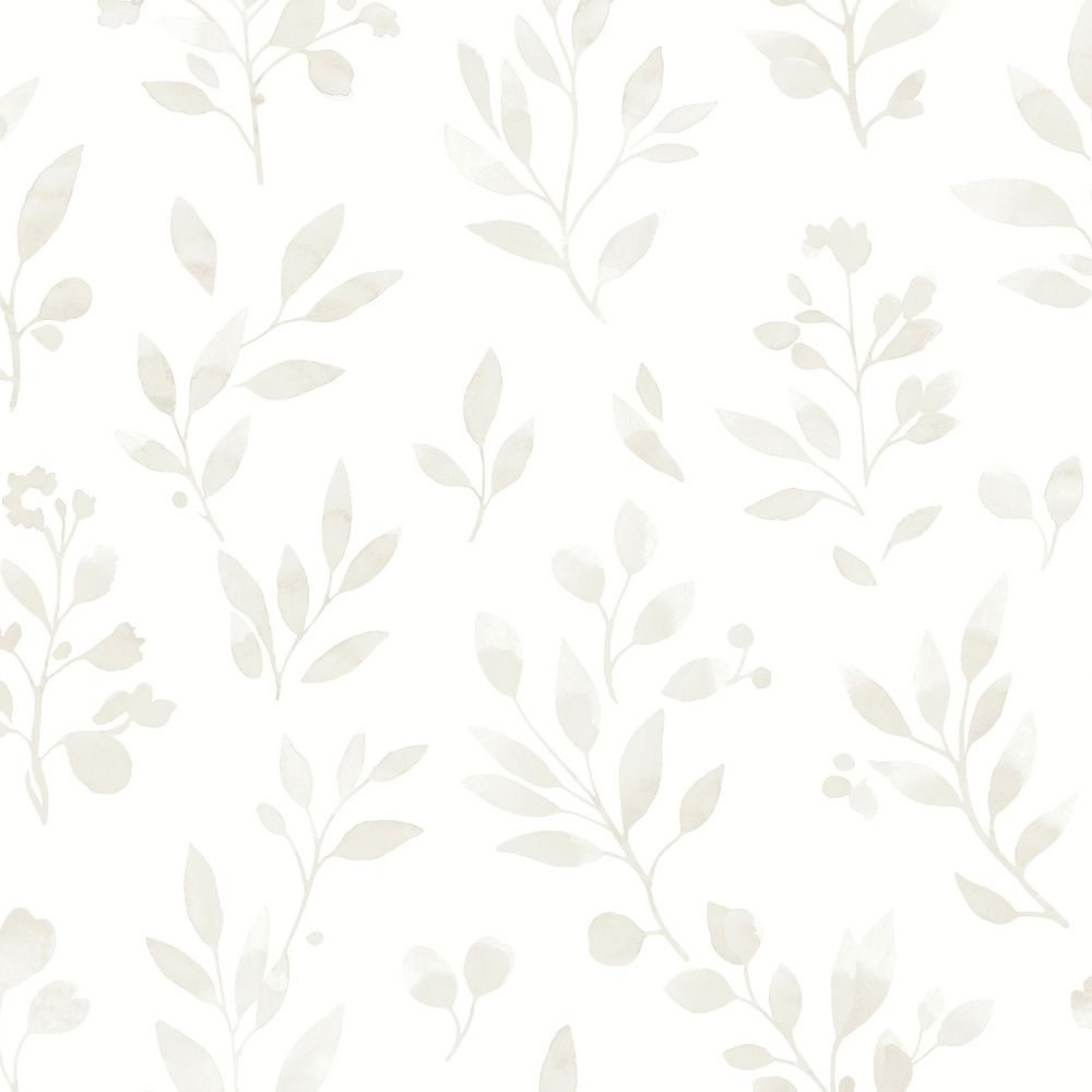 Diseño sin título - 2026-09-25T091104.568 Papel pintado infantil hojas gris - Imagen 1
