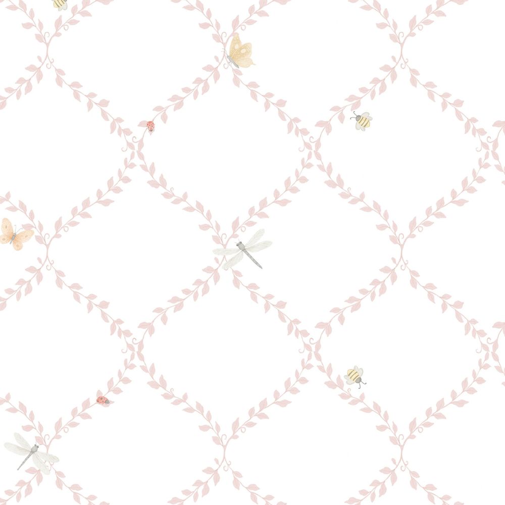 Diseño sin título - 2026-09-25T091522.735 Papel pintado infantil mariposas y abejas rosa - Imagen 1