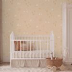 Papel pintado infantil ocas y flores beige - Imagen 2