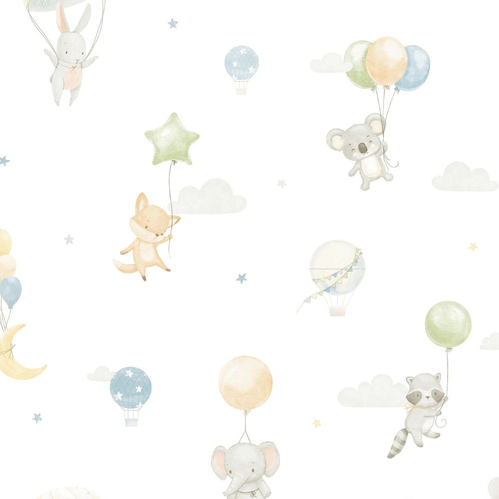 Diseño sin título - 2026-09-25T091751.783 Papel pintado infantil aventura en globo azul - Imagen 1