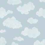 Papel pintado infantil nubes azul