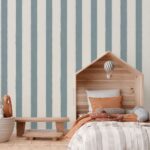 Papel pintado infantil rayas anchas azul marino - Imagen 2