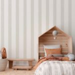 Papel pintado infantil rayas anchas gris topo - Imagen 2