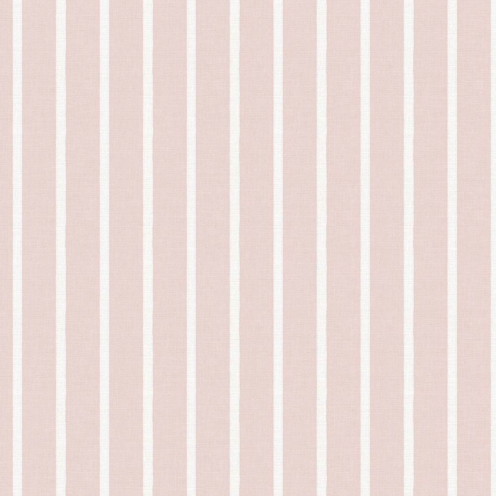 Diseño sin título (66) Papel pintado infantil rosa con rayas blancas - Imagen 1