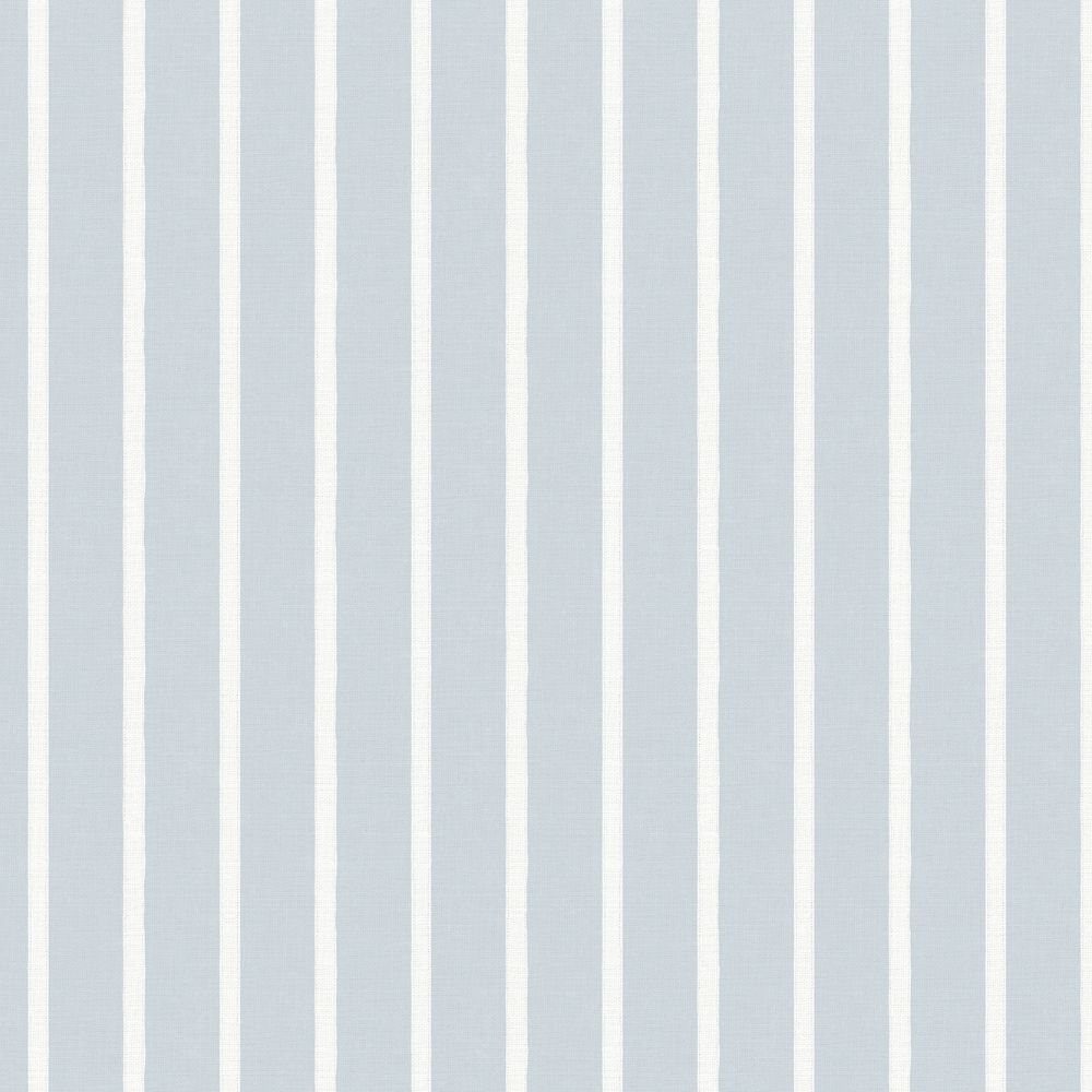 Diseño sin título (68) Papel pintado infantil azul con rayas blancas - Imagen 1
