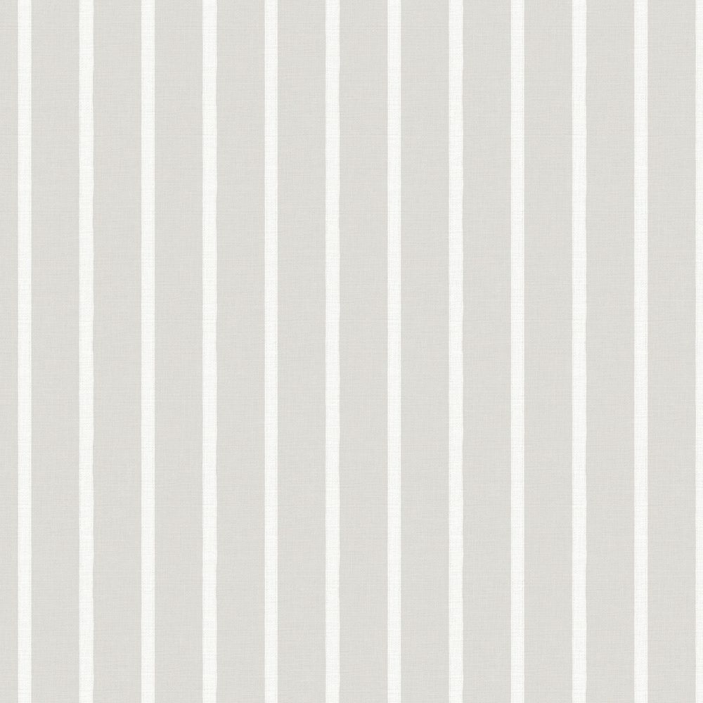 Diseño sin título (71) Papel pintado infantil gris topo con rayas blancas - Imagen 1