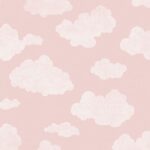 Papel pintado infantil nubes rosa