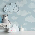 Papel pintado infantil nubes azul - Imagen 2
