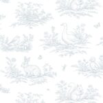 Papel pintado infantil animales del bosque azul