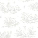 Papel pintado infantil animales del bosque gris
